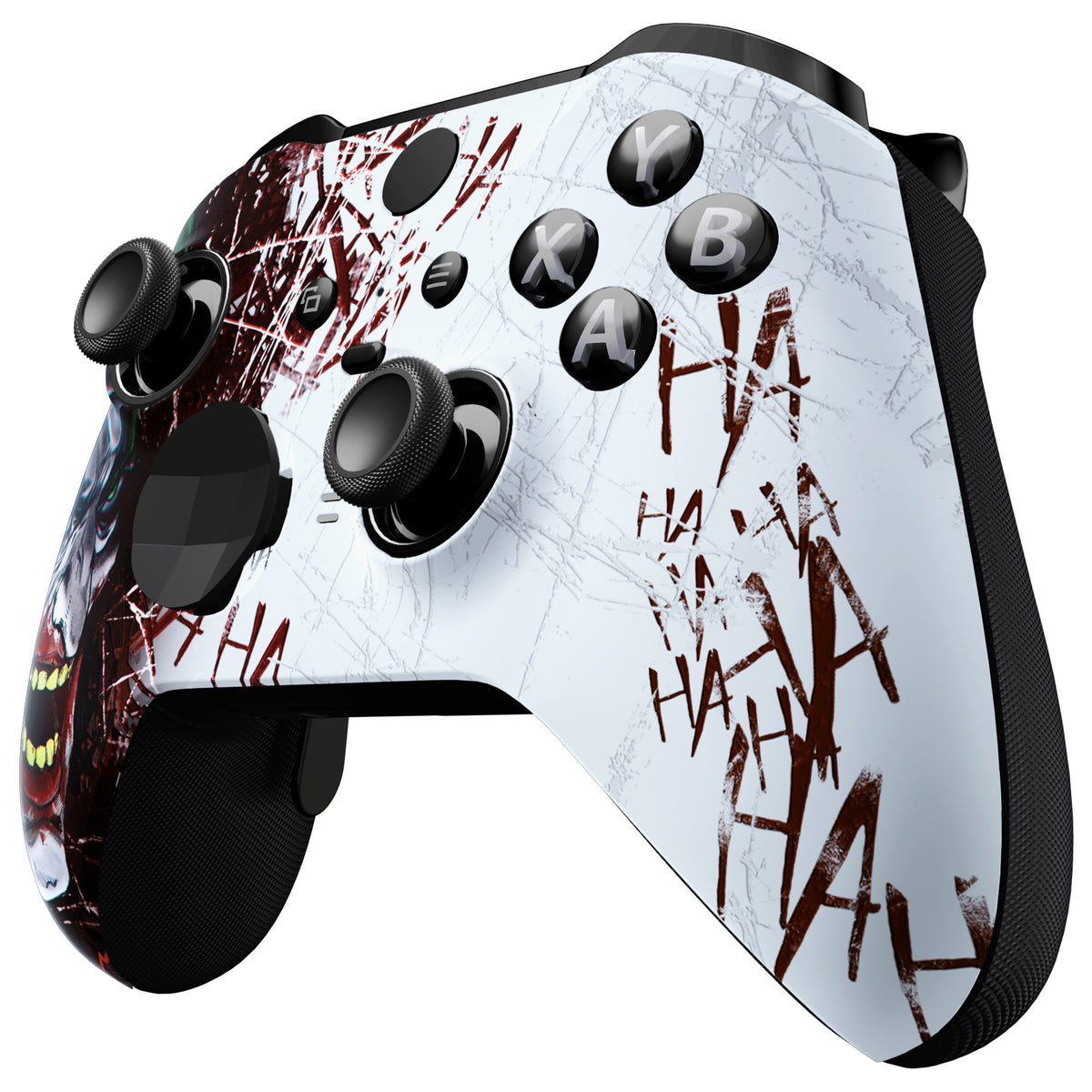 eXtremeRate Retail Clown HAHAHA Style Faceplate Cover, Soft Touch Front Housing Shell Case Replacement Kit for Xbox One Elite Series 2 Controller Model 1797 - Thumbstick Accent Rings Included - ELT140