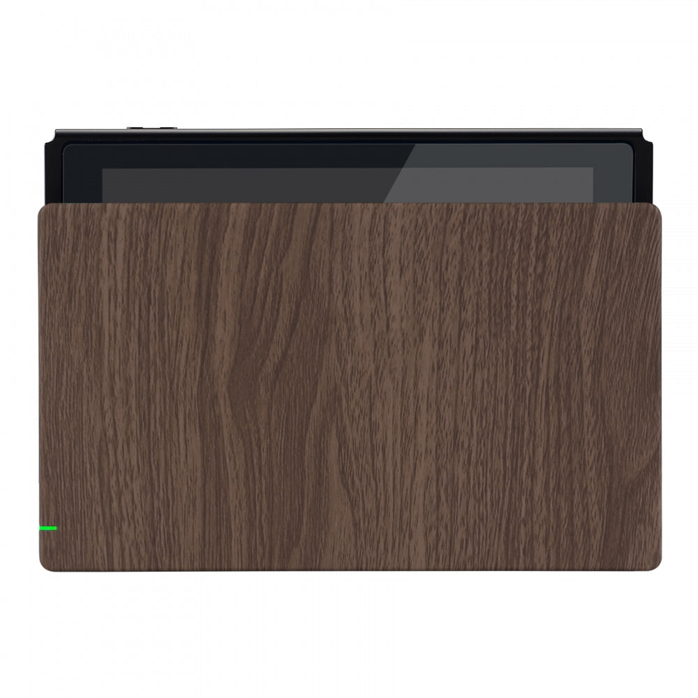 eXtremeRate Retail Custom Soft Touch Grip Faceplate for Nintendo Switch Dock, Wood Grain Patterned DIY Replacement Housing Shell for Nintendo Switch Dock - Dock NOT Included - FDS201