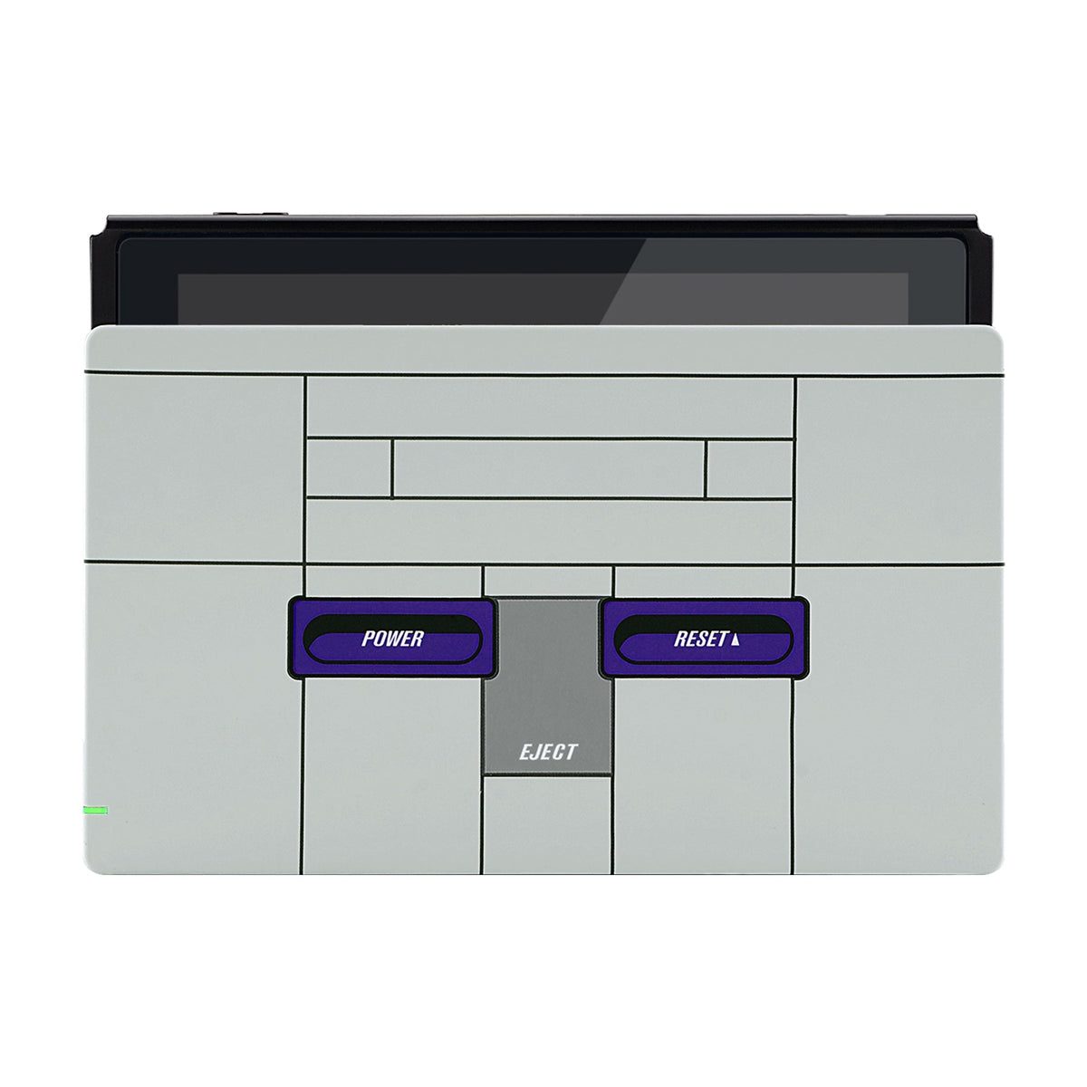 eXtremeRate Retail Custom Soft Touch Grip Faceplate for Nintendo Switch Dock, Classics SNES Style Patterned DIY Replacement Housing Shell for Nintendo Switch Dock - Dock NOT Included - FDT106