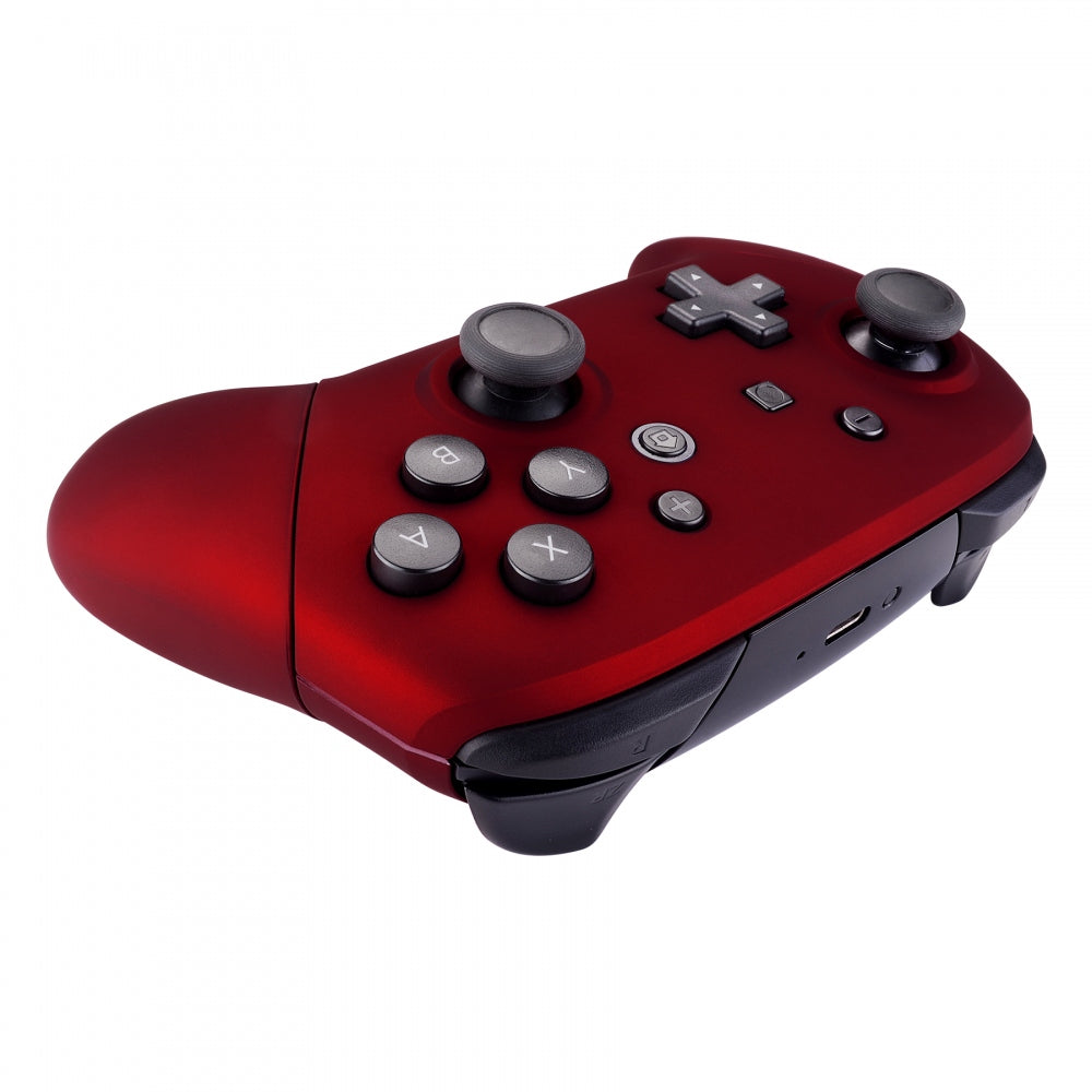 eXtremeRate Retail Red Faceplate Backplate Handles for Nintendo Switch Pro Controller, Soft Touch DIY Replacement Grip Housing Shell Cover for Nintendo Switch Pro - Controller NOT Included - FRP302