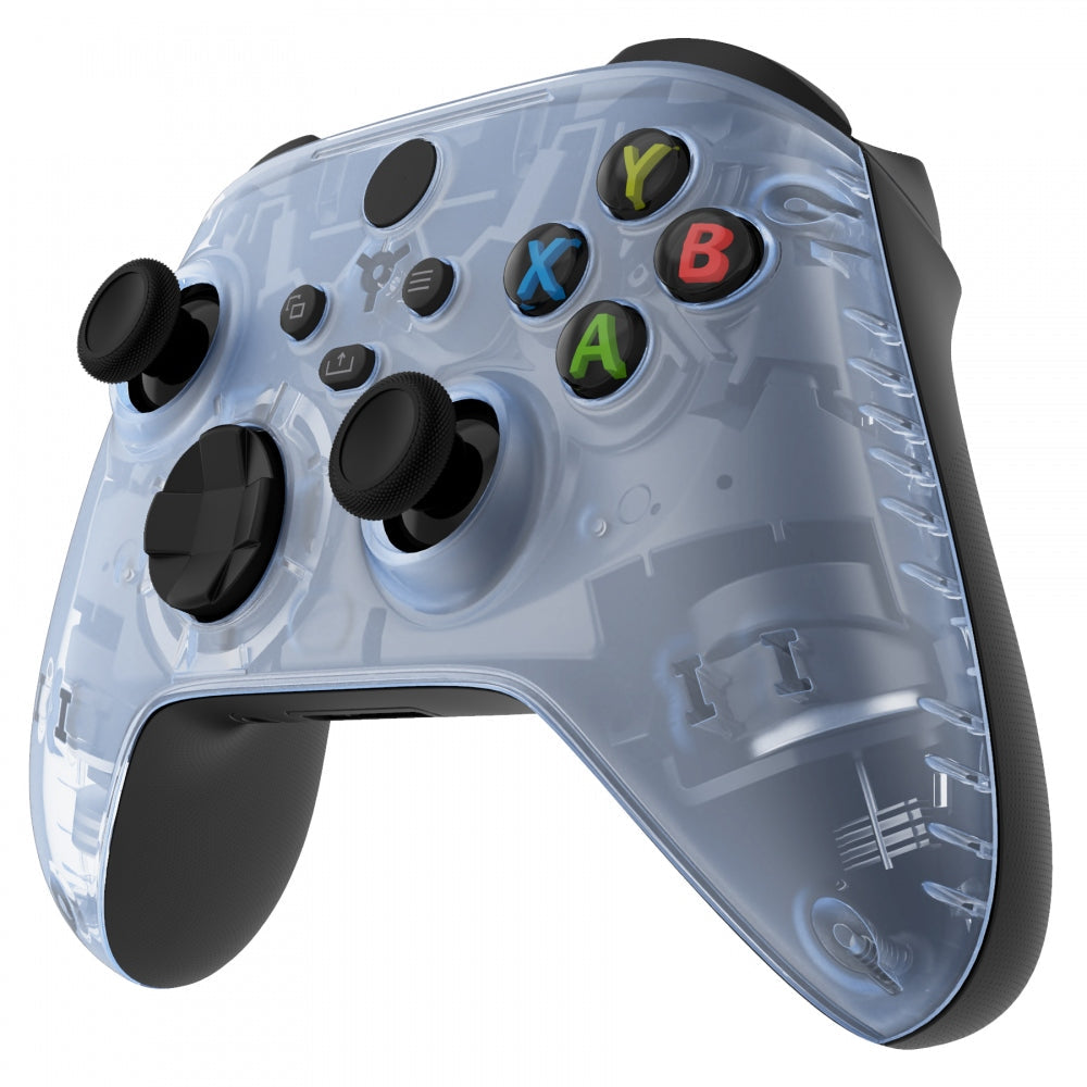 eXtremeRate Retail Replacement Front Housing Shell for Xbox Series X Controller, Clear Glacier Blue Custom Cover Faceplate for Xbox Series S Controller - Controller NOT Included - FX3M506