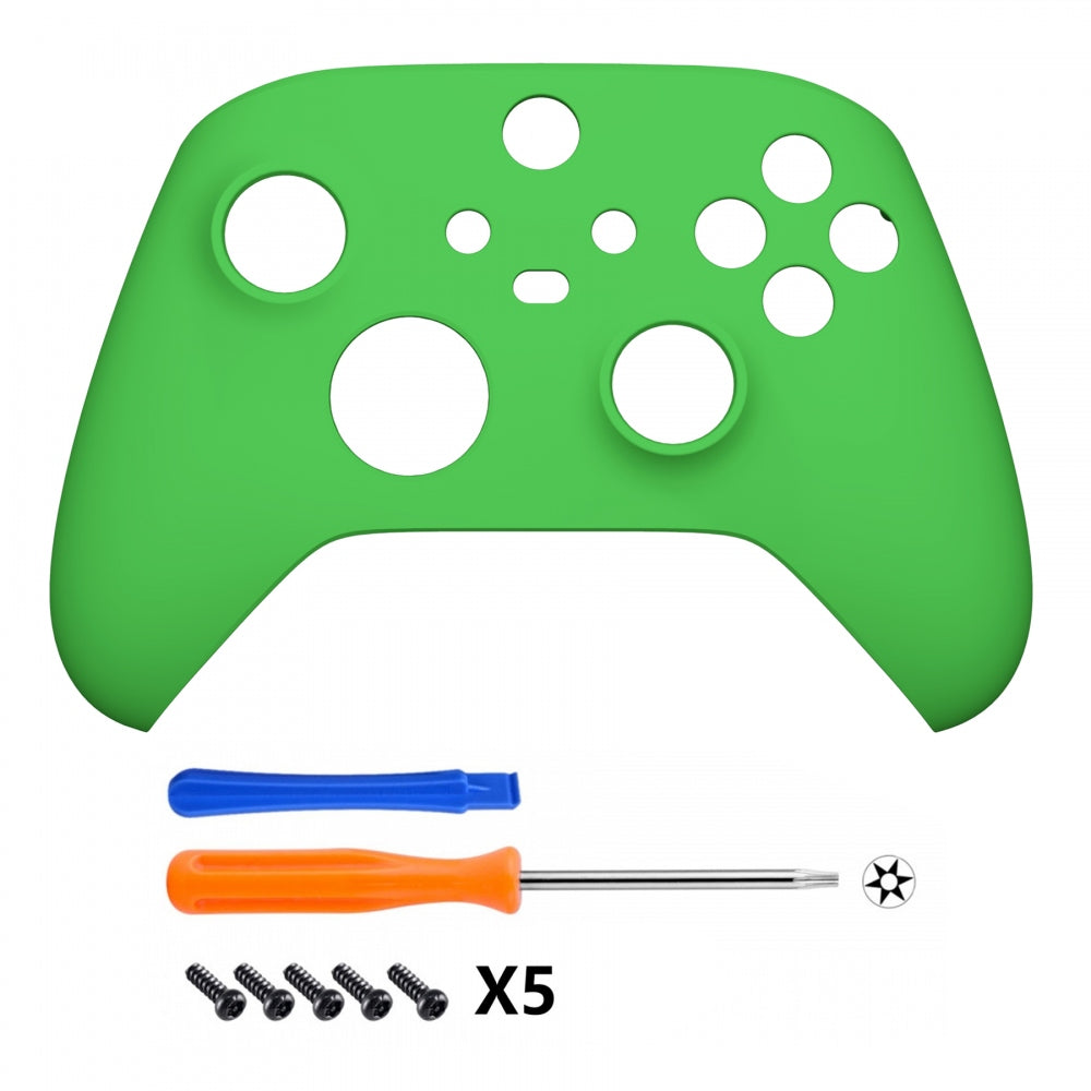 eXtremeRate Retail Green Replacement Part Faceplate, Soft Touch Grip Housing Shell Case for Xbox Series S & Xbox Series X Controller Accessories - Controller NOT Included - FX3P306