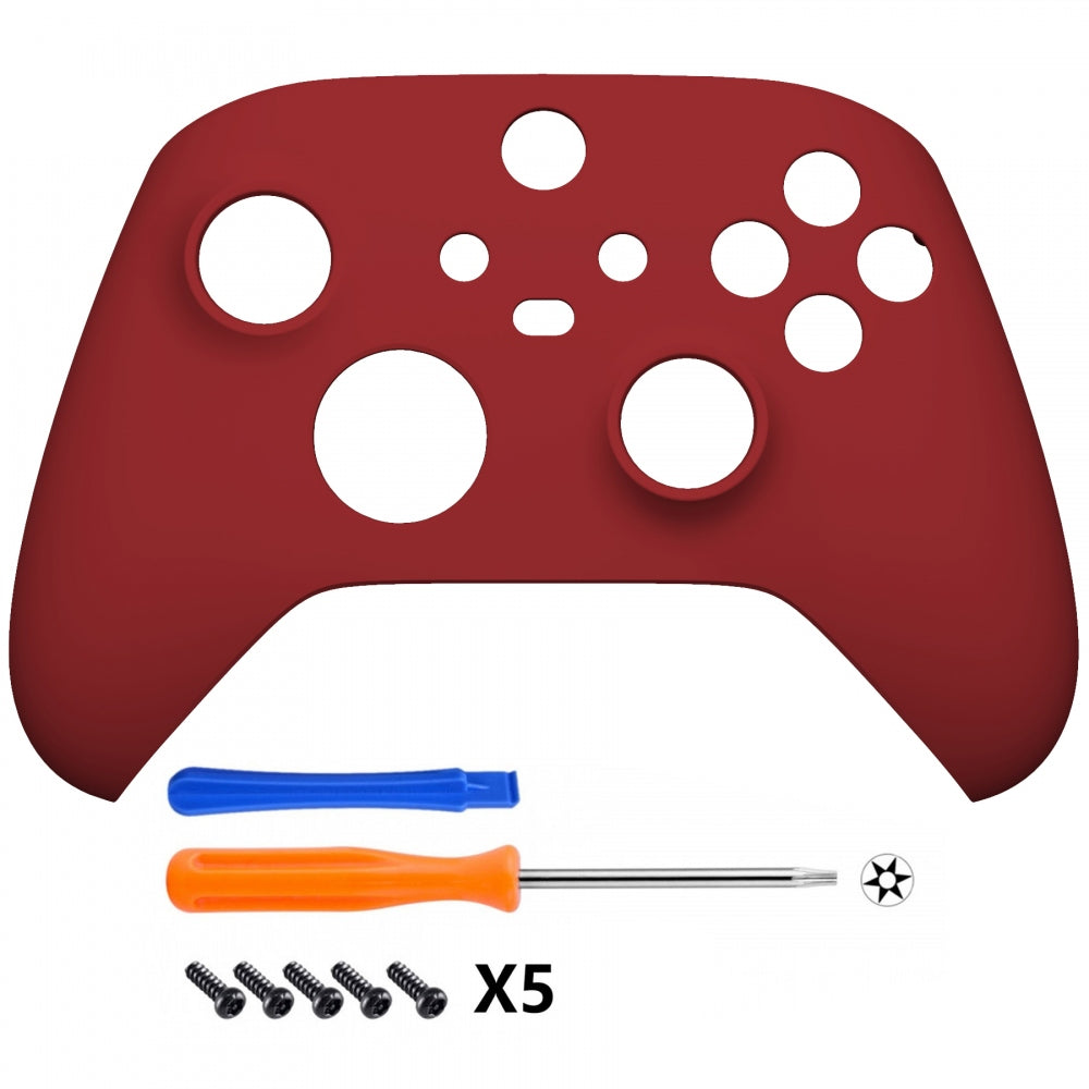 eXtremeRate Retail Passion Red Replacement Part Faceplate, Soft Touch Grip Housing Shell Case for Xbox Series S & Xbox Series X Controller Accessories - Controller NOT Included - FX3P332