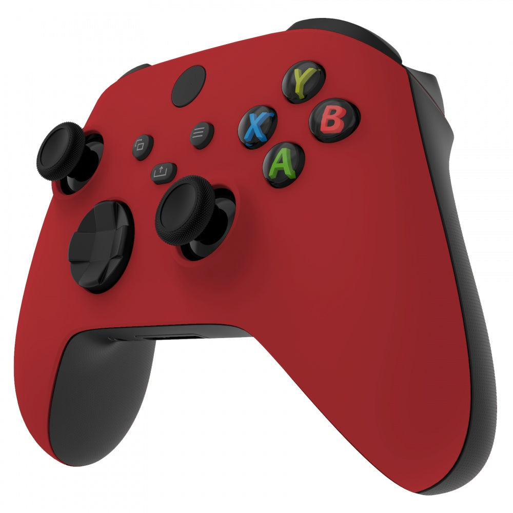 eXtremeRate Retail Passion Red Replacement Part Faceplate, Soft Touch Grip Housing Shell Case for Xbox Series S & Xbox Series X Controller Accessories - Controller NOT Included - FX3P332
