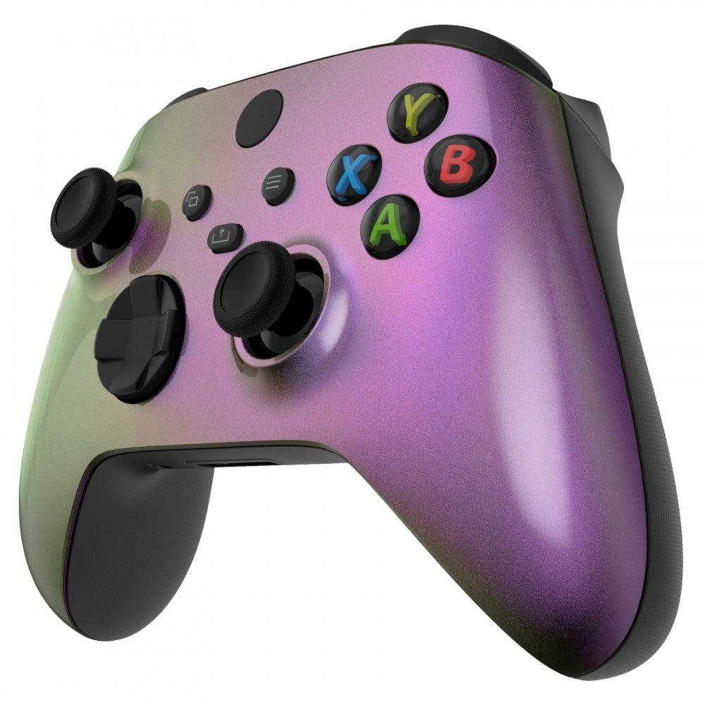 eXtremeRate Retail Chameleon Red Gold Glossy Replacement Front Housing Shell for Xbox Series X Controller, Custom Cover Faceplate for Xbox Series S Controller - Controller NOT Included - FX3P340