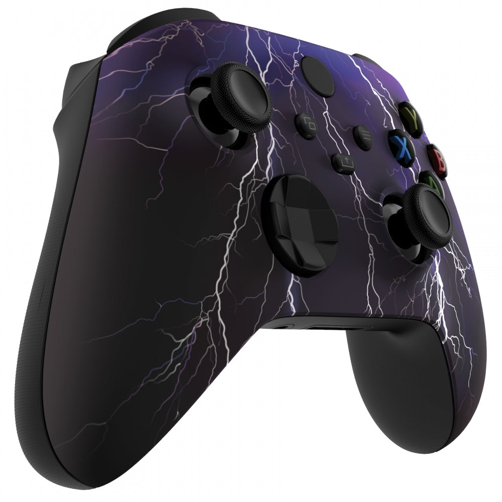 eXtremeRate Retail Purple Storm Replacement Part Faceplate, Soft Touch Grip Housing Shell Case for Xbox Series S & Xbox Series X Controller Accessories - Controller NOT Included - FX3T118