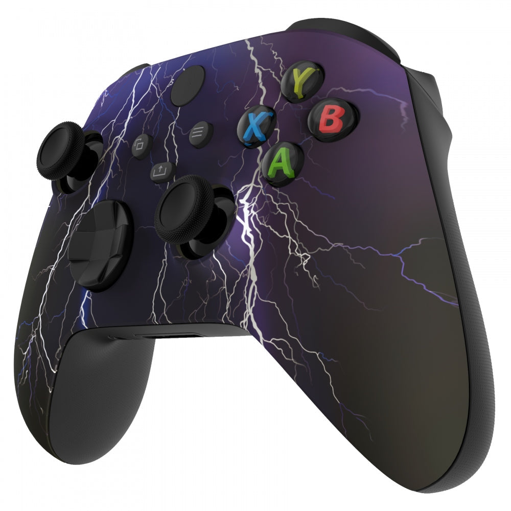 eXtremeRate Retail Purple Storm Replacement Part Faceplate, Soft Touch Grip Housing Shell Case for Xbox Series S & Xbox Series X Controller Accessories - Controller NOT Included - FX3T118