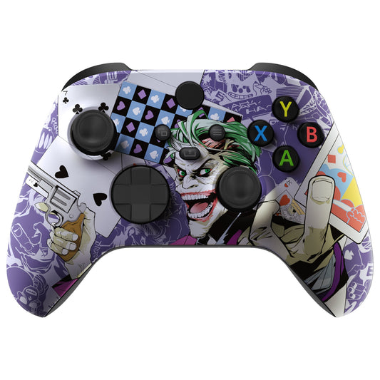 eXtremeRate Retail Clown Cards Replacement Part Faceplate, Soft Touch Grip Housing Shell Case for Xbox Series S & Xbox Series X Controller Accessories - Controller NOT Included - FX3T129