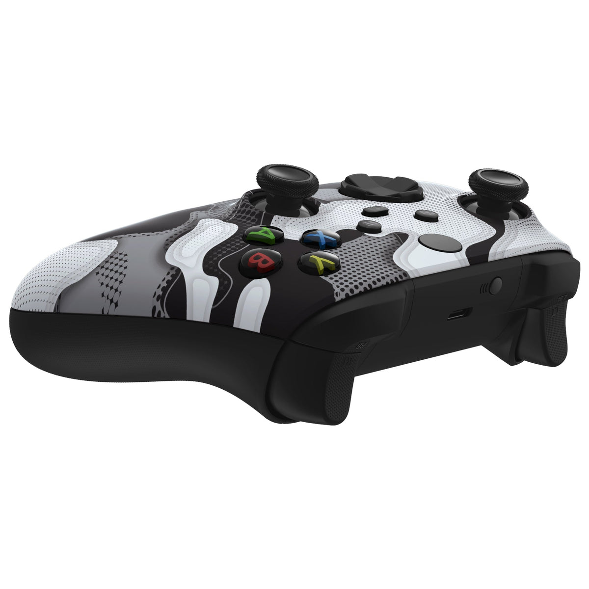 eXtremeRate Retail Black White Camouflage Replacement Part Faceplate, Soft Touch Grip Housing Shell Case for Xbox Series S & Xbox Series X Controller Accessories - Controller NOT Included - FX3T136