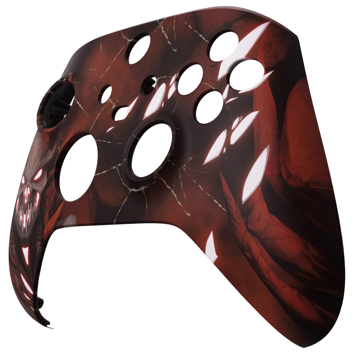 eXtremeRate Retail Glow in Dark - Scarlet Demon Replacement Part Faceplate, Soft Touch Grip Housing Shell Case for Xbox Series S & Xbox Series X Controller Accessories - Controller NOT Included - FX3T178