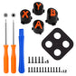 eXtremeRate Retail Three-Tone Black & Clear & Orange ABXY Action Buttons with Classic Symbols for Xbox Series X & S Controller & Xbox One S/X & Xbox One Elite V1/V2 Controller - JDX3M003
