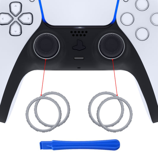 eXtremeRate Retail New Hope Gray Replacement Accessories for ps5 Controller, Custom Accent Rings for ps5 Controller - Controller NOT Included - JPF5019
