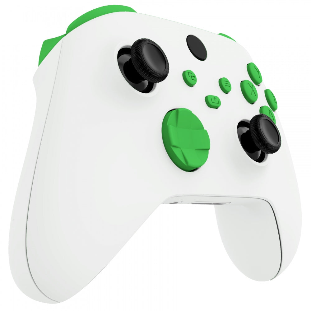eXtremeRate Retail Green Replacement Buttons for Xbox Series S & Xbox Series X Controller, LB RB LT RT Bumpers Triggers D-pad ABXY Start Back Sync Share Keys for Xbox Series X/S Controller - JX3106