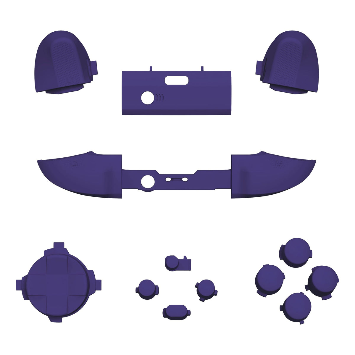 eXtremeRate Retail No Letter Imprint Custom Full Set Buttons for Xbox Series X/S Controller, Purple Replacement Accessories Bumpers Triggers Dpad ABXY Buttons for Xbox Series X/S, Xbox Core Controller - JX3507