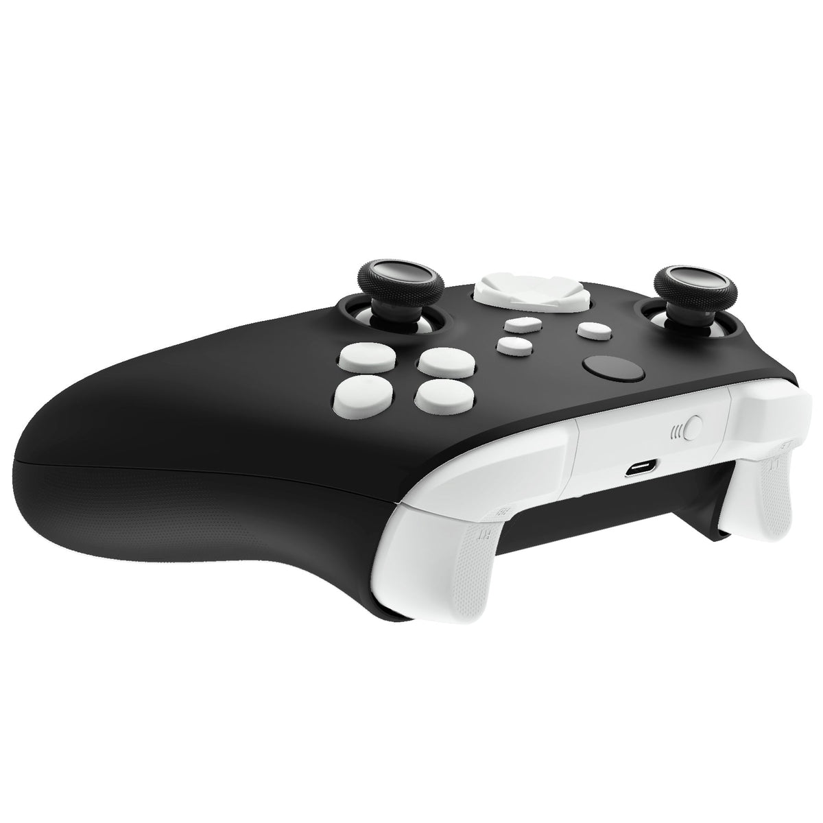 eXtremeRate Retail No Letter Imprint Custom Full Set Buttons for Xbox Series X/S Controller, White Replacement Accessories Bumpers Triggers Dpad ABXY Buttons for Xbox Series X/S, Xbox Core Controller - JX3508