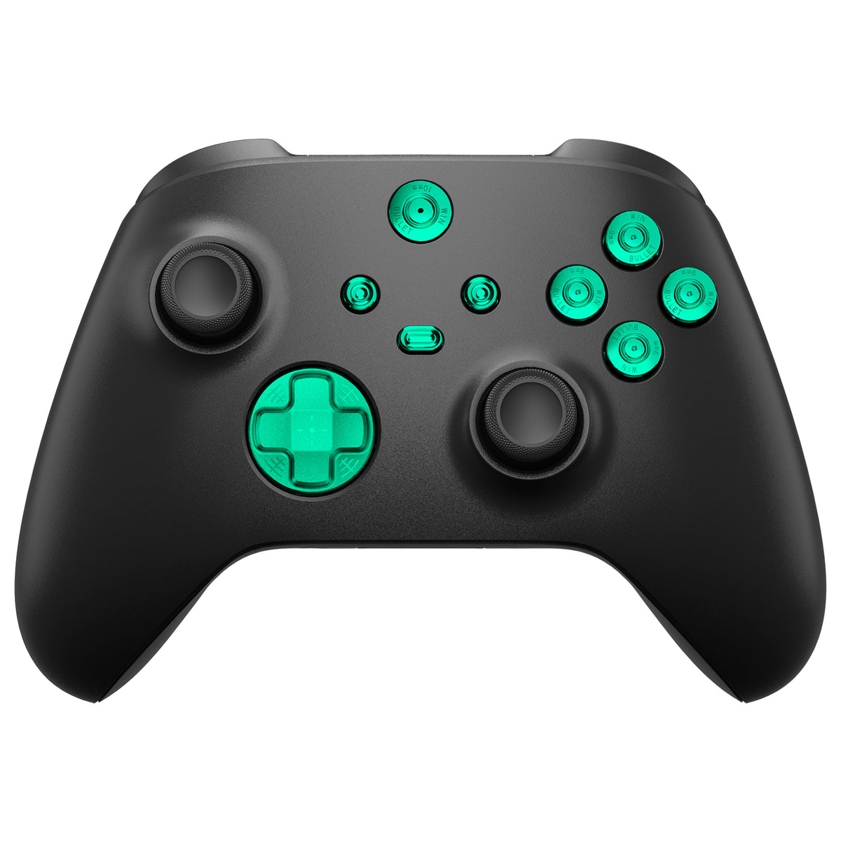 eXtremeRate Retail eXtremeRate 9 in 1 Custom Green Metal Buttons for Xbox Series X/S Controller, Replacement Aluminum Alloy Dpad Start Back Share Button, Home ABXY Bullet Buttons for Xbox Core Controller - JX3D006