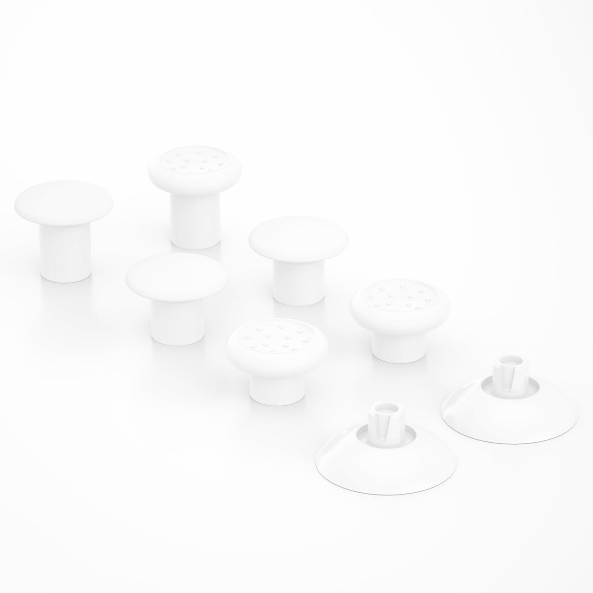eXtremeRate Retail White Interchangeable Ergonomic Thumbsticks for Nintendo Switch Pro Controller with 3 Height Domed and Concave Grips Adjustable Joystick - KRM522