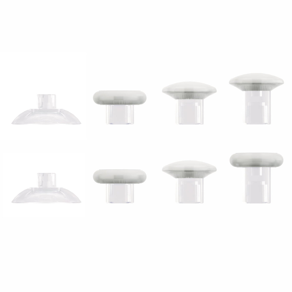 eXtremeRate Retail Transparent Interchangeable Ergonomic Thumbsticks for Nintendo Switch Pro Controller with 3 Height Domed and Concave Grips Adjustable Joystick - KRM523