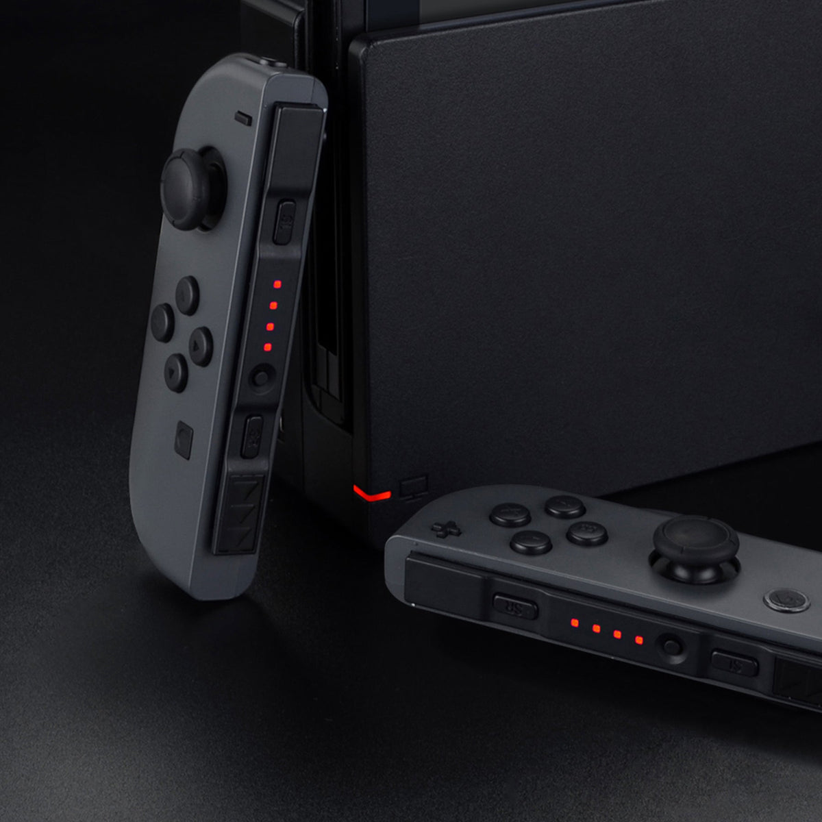eXtremeRate Retail Red Firefly LED Tuning Kit for NS Switch Joycons Dock NS Joycon SL SR Buttons Ribbon Flex Cable Indicate Power LED-Joycons Dock NOT Included - NSLED003
