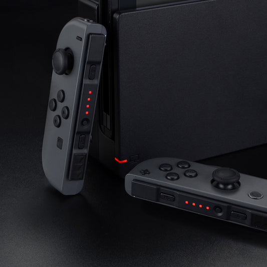 eXtremeRate Retail Red Firefly LED Tuning Kit for NS Switch Joycons Dock NS Joycon SL SR Buttons Ribbon Flex Cable Indicate Power LED-Joycons Dock NOT Included - NSLED003