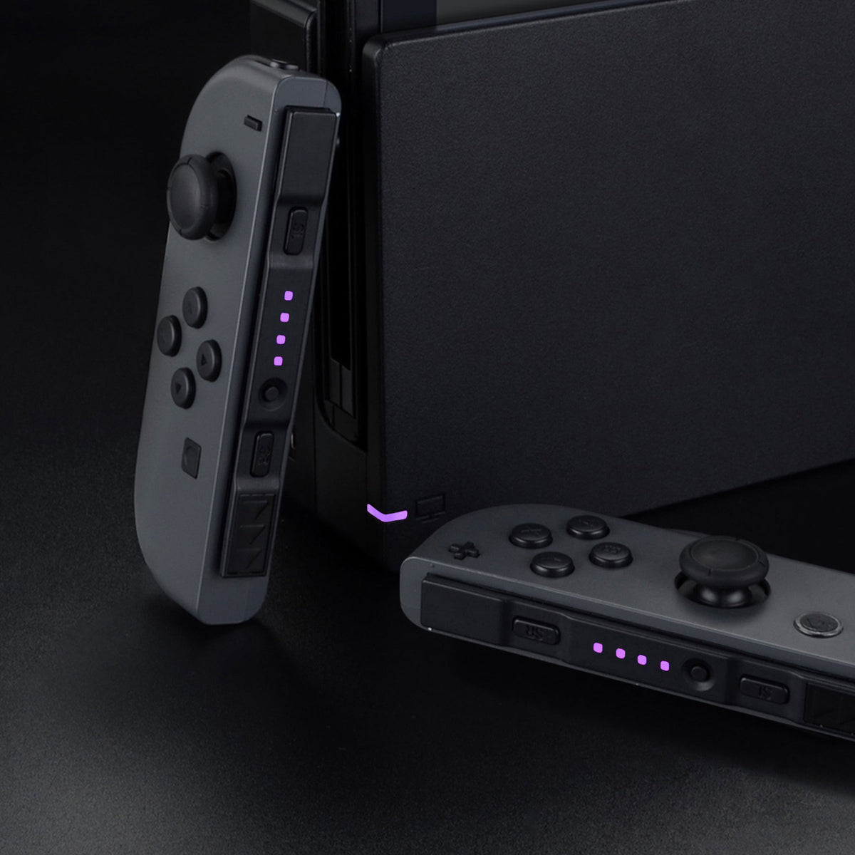 eXtremeRate Retail Violet Firefly LED Tuning Kit for NS Switch Joycons Dock NS Joycon SL SR Buttons Ribbon Flex Cable Indicate Power LED-Joycons Dock NOT Included - NSLED009