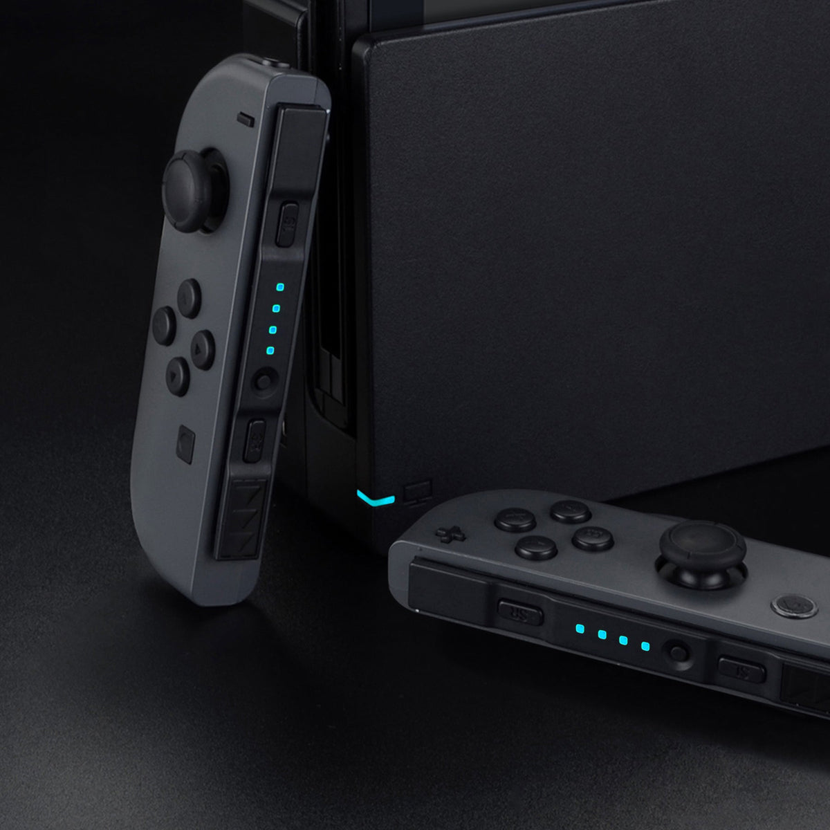 eXtremeRate Retail Ice Blue Firefly LED Tuning Kit for NS Switch Joycons Dock NS Joycon SL SR Buttons Ribbon Flex Cable Indicate Power LED-Joycons Dock NOT Included - NSLED010