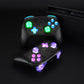eXtremeRate Retail Multi-Colors Luminated Thumbsticks D-pad ABXY ZR ZL L R Buttons DTFS LED Kit for Nintendo Switch Pro Controller - 9 Colors Modes 6 Areas DIY Option Button Control - NSLED001