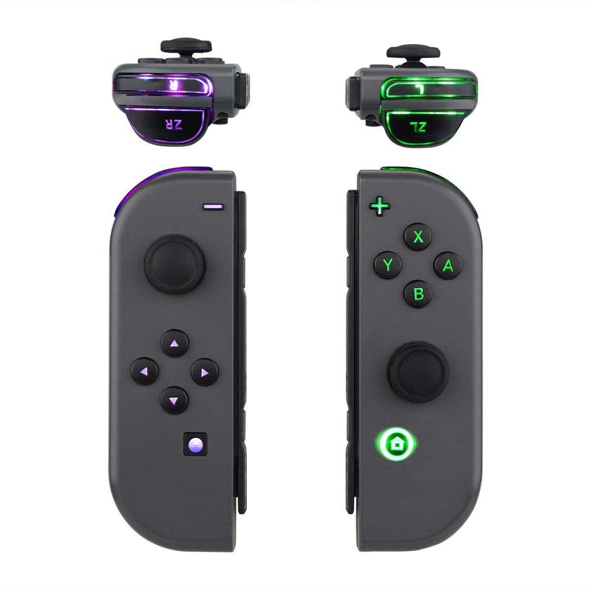 eXtremeRate Retail 7 Colors 9 Modes NS Joycon DFS LED Kit for NS Switch, Multi-Colors Luminated Classical Symbols ABXY Trigger Face Buttons for NS Switch & Switch OLED Model JoyCon - JoyCon NOT Included - NSLED012G2