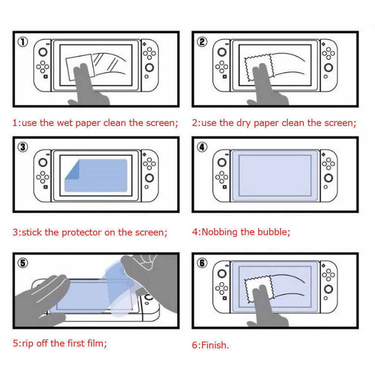 eXtremeRate Retail "Y" "+" Cross Triwing Screw Driver Brush Set + 2pcs Screen Protector For Nintendo Switch - NSAR0017GC+NSPJ0015GC