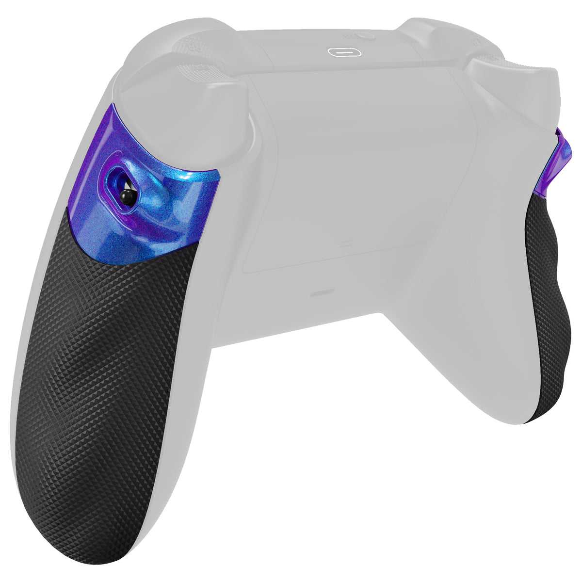 eXtremeRate Retail FLEXOR Rubberized Side Rails Grips Trigger Stop Kit for Xbox Series X/S Controller, Ergonomic Trigger Stopper Handle Grips for Xbox Core Controller – Diamond Textured Chameleon Purple Blue - PX3Q3002