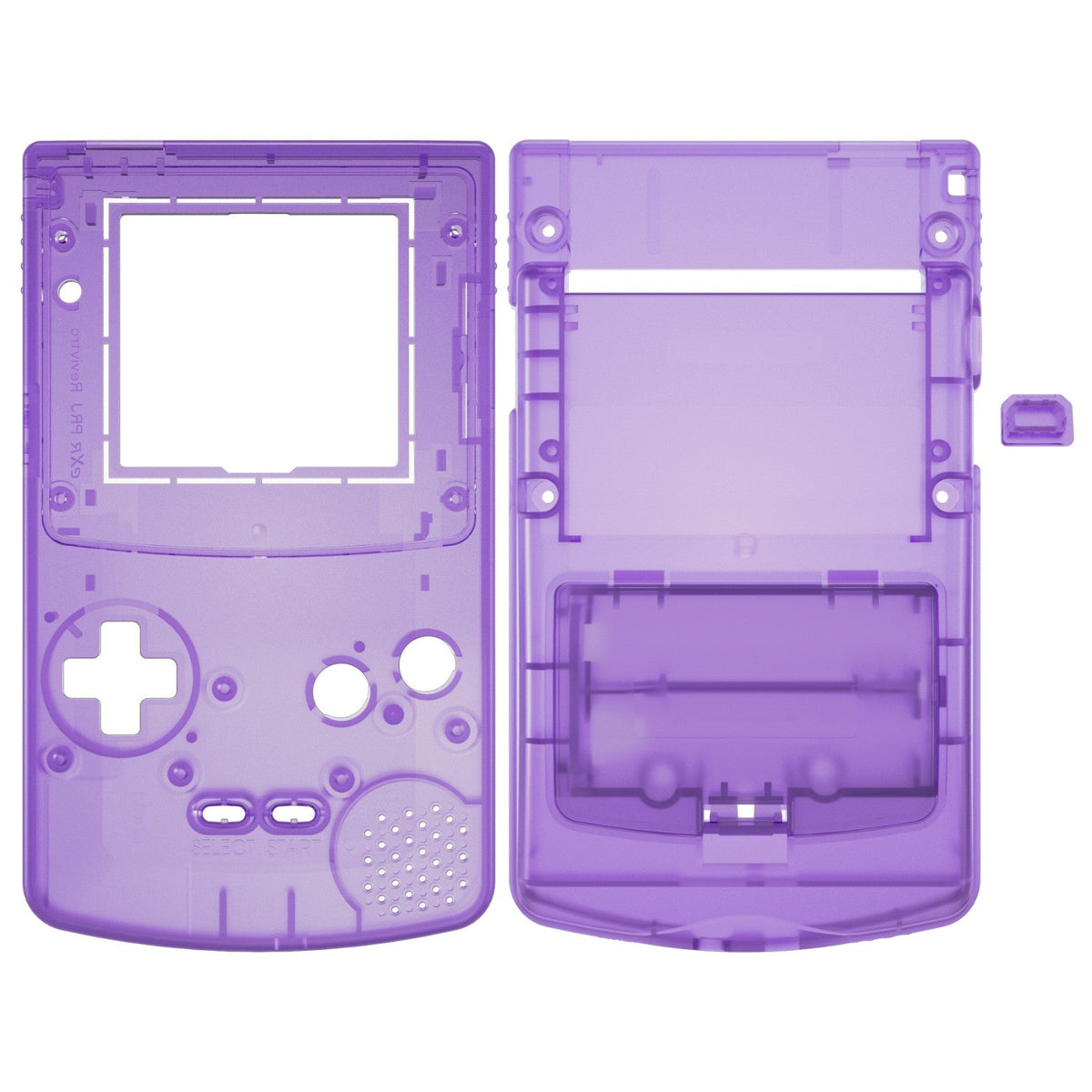 eXtremeRate Retail IPS Ready Upgraded eXtremeRate Clear Atomic Purple Replacement Shell Full Housing Cover & Buttons for Gameboy Color - Fit for GBC OSD IPS & Regular IPS & Standard LCD - Console & IPS Screen NOT Included - QCBM5005