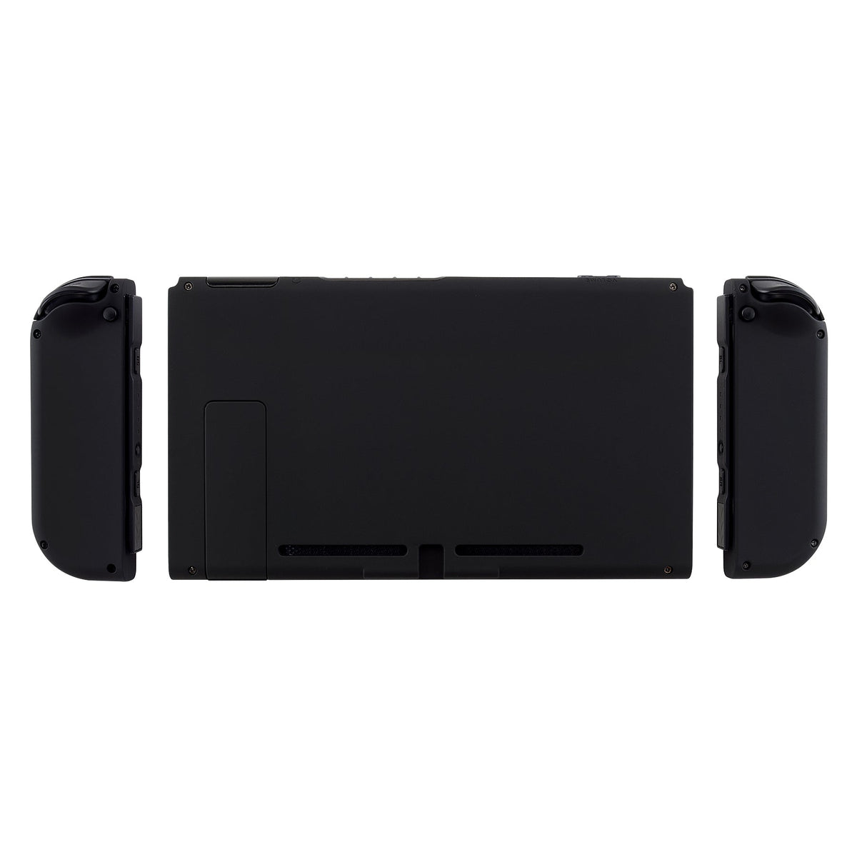 eXtremeRate Retail Soft Touch Grip Back Plate for Nintendo Switch Console, NS Joycon Handheld Controller Housing with Full Set Buttons, DIY Replacement Shell for Nintendo Switch - Black - QP310