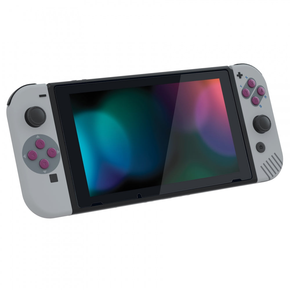 eXtremeRate Retail Soft Touch Grip Back Plate for Nintendo Switch Console, NS Joycon Handheld Controller Housing with Buttons, DIY Replacement Shell for Nintendo Switch - Classic 1989 GB DMG-01 - QT117