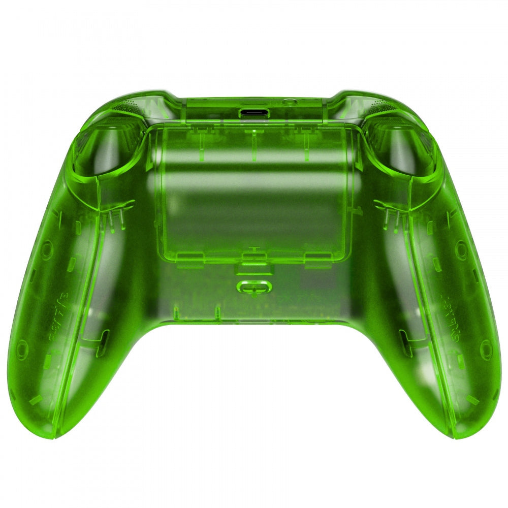 eXtremeRate Retail Transparent Green Controller Full Set Housing Shell Case with Buttons for Xbox Series X/S, Custom Replacement Side Rails Front Back Plate Cover for Xbox Series S & Xbox Series X Controller - QX3M503