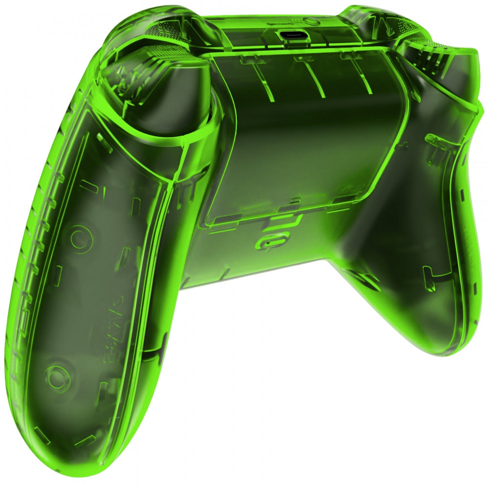 eXtremeRate Retail Transparent Green Controller Full Set Housing Shell Case with Buttons for Xbox Series X/S, Custom Replacement Side Rails Front Back Plate Cover for Xbox Series S & Xbox Series X Controller - QX3M503