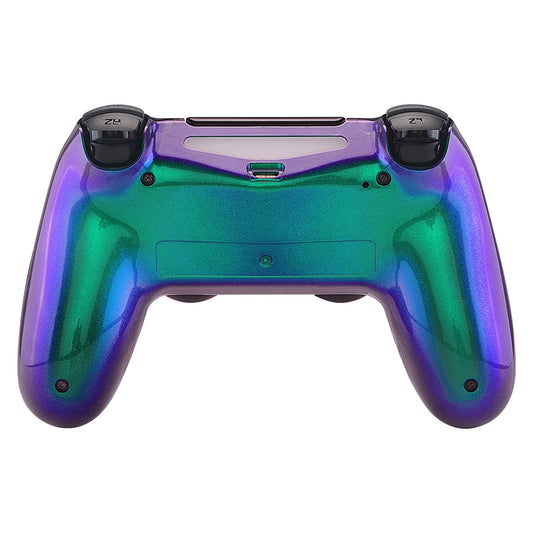 eXtremeRate Retail Green and Purple Bottom Shell, Chameleon Back Housing Case Cover, Game Improvement Replacement Parts for ps4 Slim Pro Controller JDM-040, JDM-050 and JDM-055 - SP4BP02