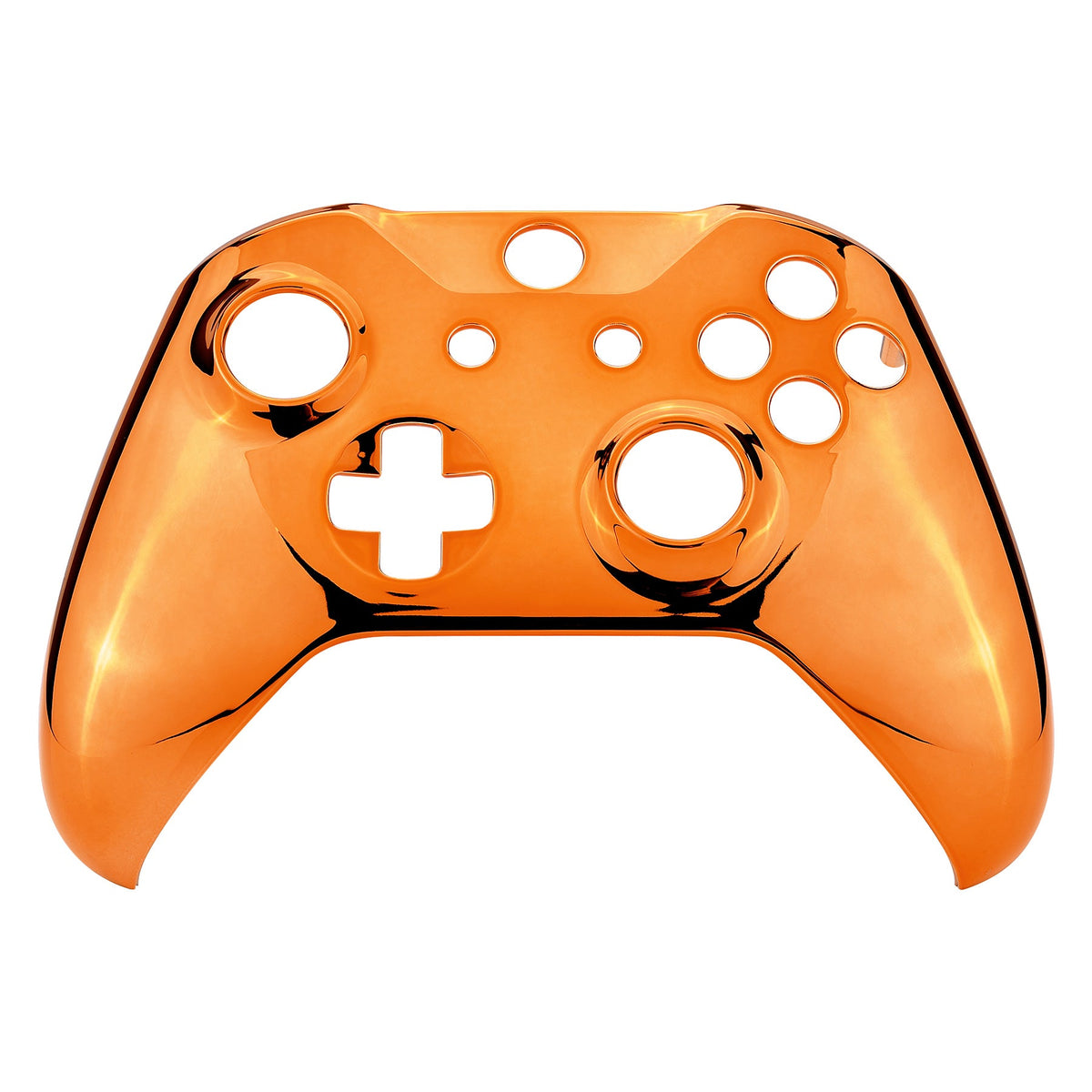 eXtremeRate Retail Chrome Orange Edition Front Housing Shell Faceplate for Xbox One S & Xbox One X Controller (Model 1708) - SXOFD07
