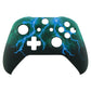 eXtremeRate Retail Green Storm Thunder Patterned Front Housing Shell Case, Soft Touch Faceplate Cover Replacement Kit for Xbox One S & One X Controller (Model 1708) - SXOFT48X