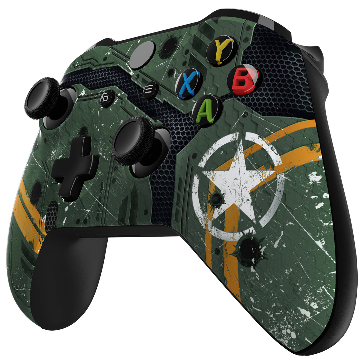 eXtremeRate Retail Army Mecha Faceplate Cover Soft Touch Front Housing Shell Comfortable Soft Grip Replacement Kit for Xbox One X & One S Controller - SXOFT61X
