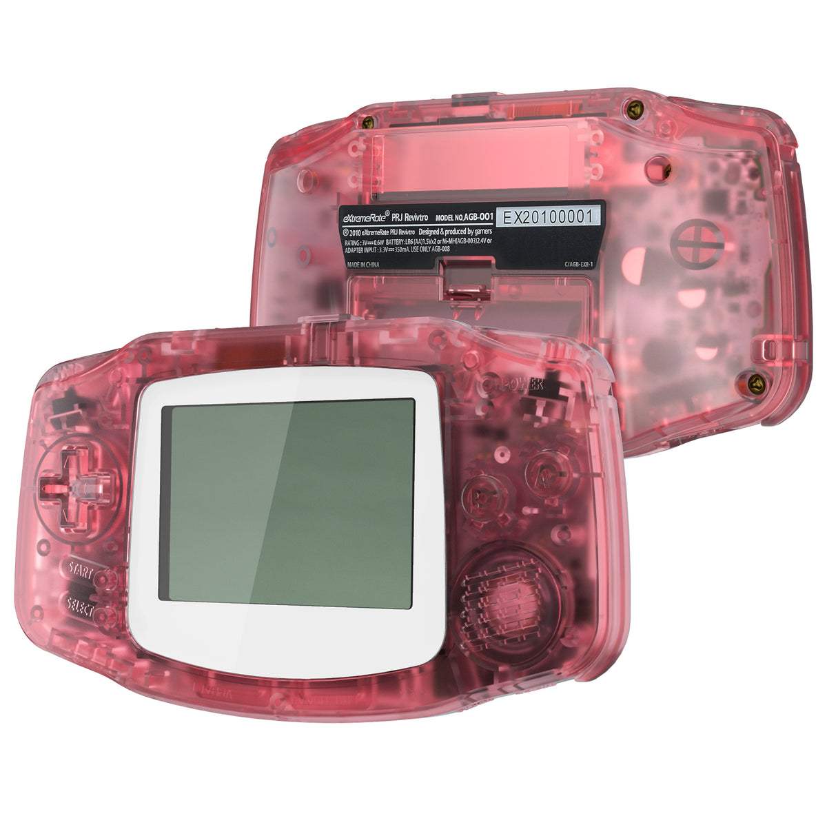 eXtremeRate Retail IPS Ready Upgraded Cherry Pink - White Screen Lens GBA Replacement Shell Full Housing Cover Buttons for Gameboy Advance - Compatible with Both IPS & Standard LCD - Console & IPS Screen NOT Included - TAGM5007