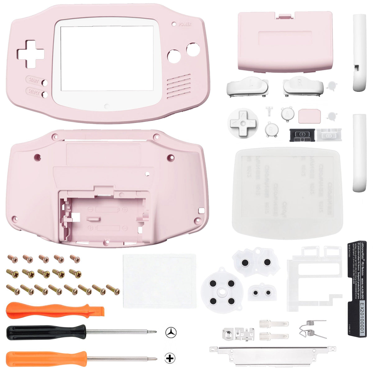 eXtremeRate Retail IPS Ready Upgraded Cherry Blossoms Pink Soft Touch GBA Replacement Shell Full Housing Cover Buttons for Gameboy Advance - Compatible with Both IPS & Standard LCD - Console & IPS Screen NOT Included - TAGP3012