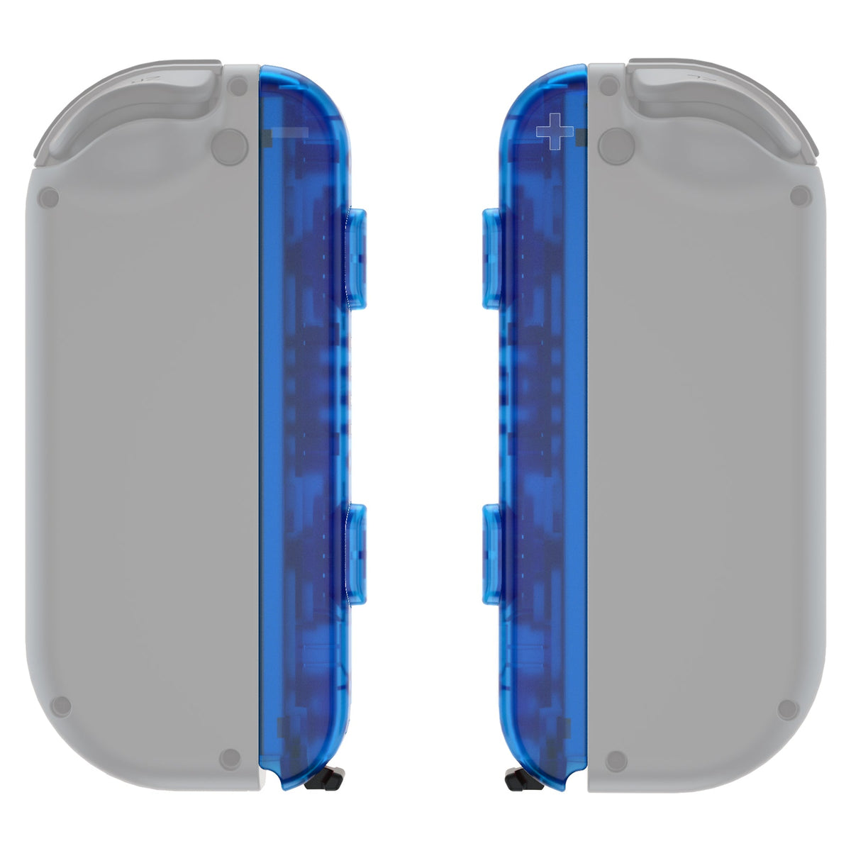 eXtremeRate Retail Clear Blue Replacement shell for NS Switch Joycon Strap, Custom Joy-Con Wrist Strap Housing Buttons for NS Switch - 2 Pack - UEM504
