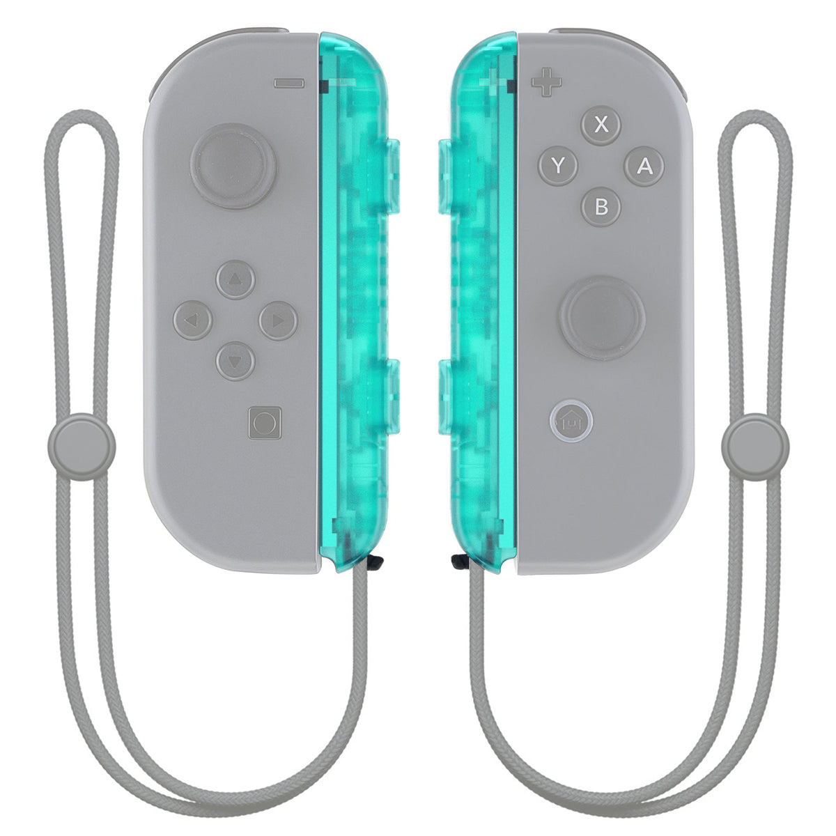eXtremeRate Retail Emerald Green Replacement shell for NS Switch Joycon Strap, Custom Joy-Con Wrist Strap Housing Buttons for NS Switch - 2 Pack - UEM508