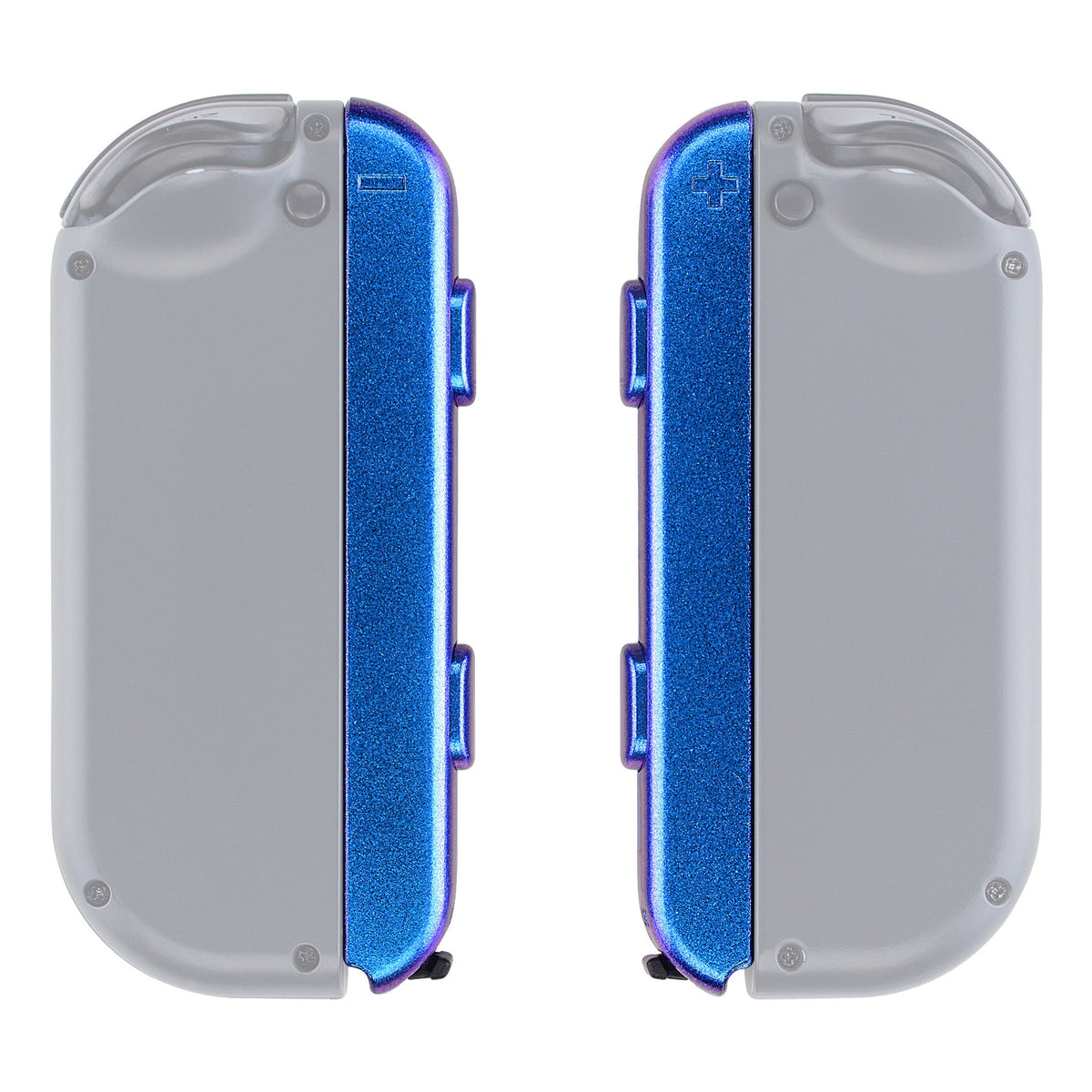 eXtremeRate Retail Chameleon Purple Glossy Replacement shell for Nintendo Switch Joycon Strap, Custom JoyCon Wrist Strap Housing Buttons for Nintendo Switch - 2 Pack - UEP301