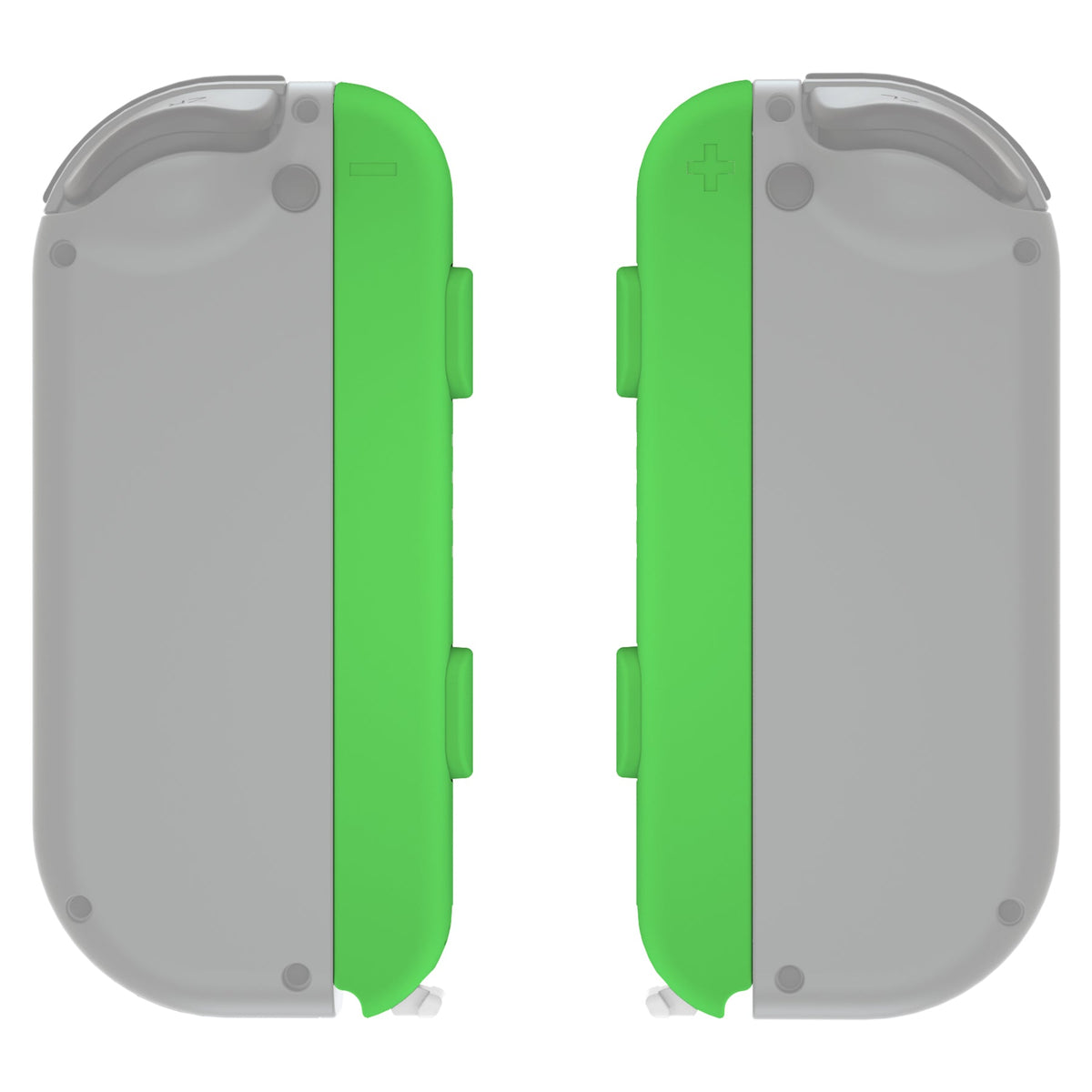 eXtremeRate Retail Green Soft Touch Replacement shell for NS Switch Joycon Strap, Custom Joy-Con Wrist Strap Housing Buttons for NS Switch - 2 Pack - UEP312