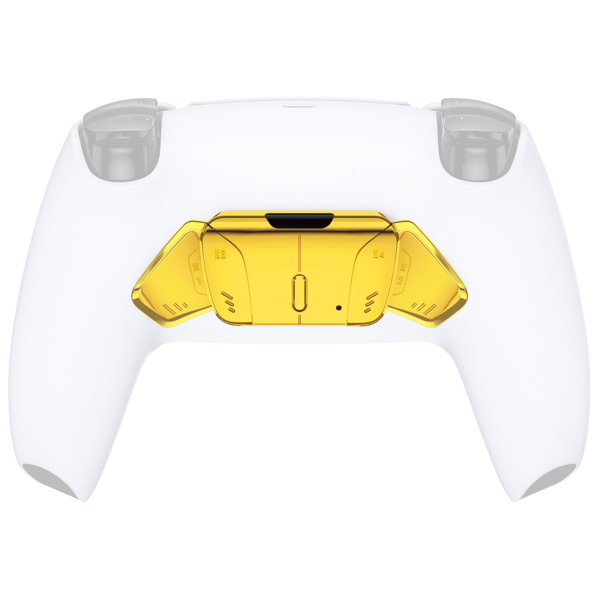 eXtremeRate Retail Chrome Gold Replacement Redesigned K1 K2 K3 K4 Back Buttons Housing Shell for PS5 Controller eXtremeRate RISE4 Remap Kit - Controller & RISE4 Remap Board NOT Included - VPFD4001