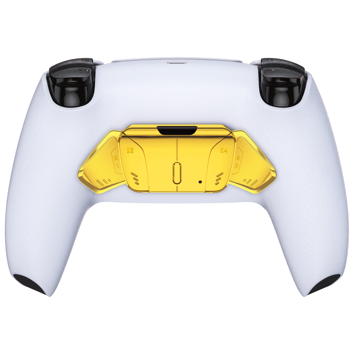 eXtremeRate Retail Chrome Gold Replacement Redesigned K1 K2 K3 K4 Back Buttons Housing Shell for PS5 Controller eXtremeRate RISE4 Remap Kit - Controller & RISE4 Remap Board NOT Included - VPFD4001