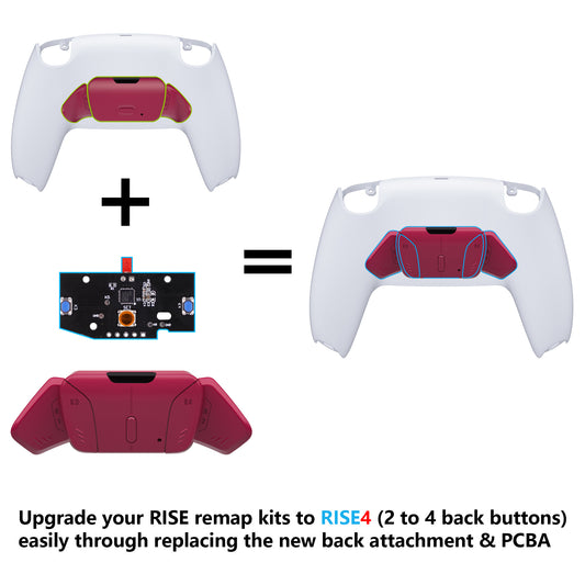eXtremeRate Retail Turn RISE to RISE4 Kit - Redesigned Cosmic Red K1 K2 K3 K4 Back Buttons Housing & Remap PCB Board for ps5 Controller eXtremeRate RISE & RISE4 Remap kit - Controller & Other RISE Accessories NOT Included - VPFM5007P