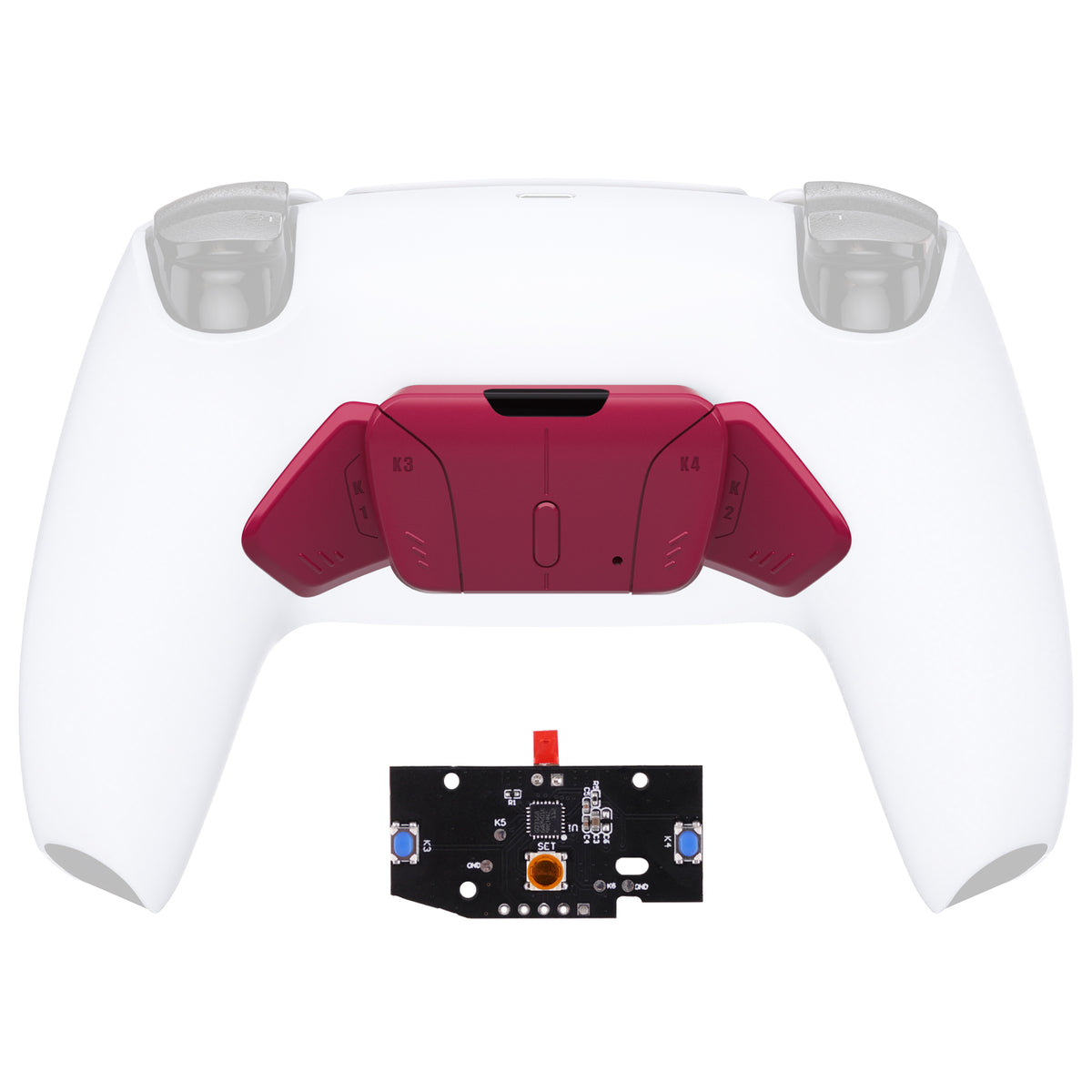 eXtremeRate Retail Turn RISE to RISE4 Kit - Redesigned Cosmic Red K1 K2 K3 K4 Back Buttons Housing & Remap PCB Board for ps5 Controller eXtremeRate RISE & RISE4 Remap kit - Controller & Other RISE Accessories NOT Included - VPFM5007P