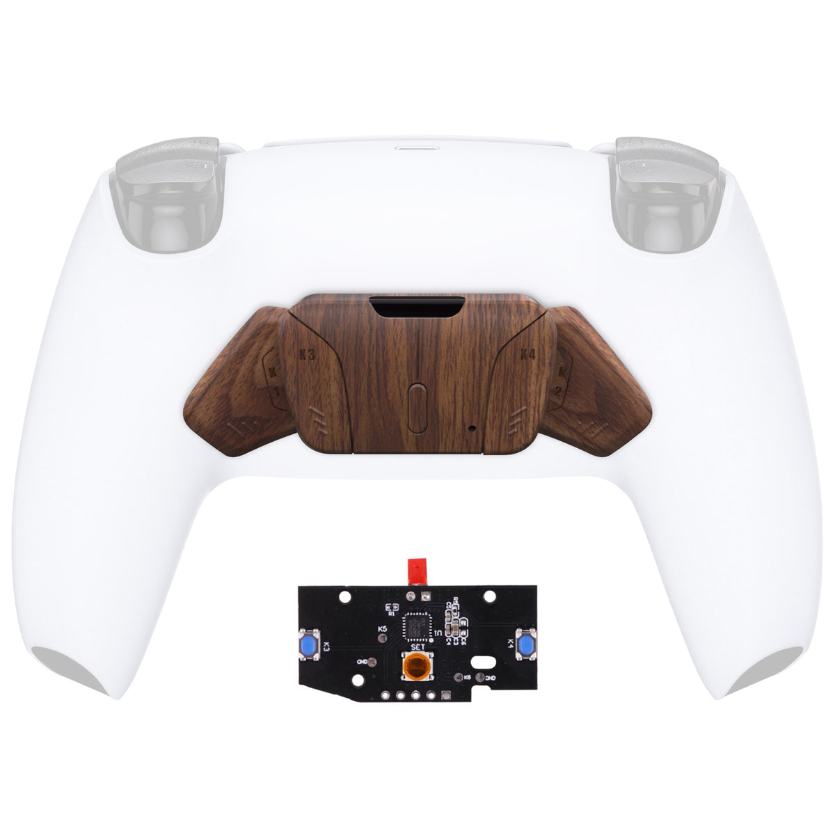 eXtremeRate Retail Turn RISE to RISE4 Kit – Redesigned Wood Grain K1 K2 K3 K4 Back Buttons Housing & Remap PCB Board for PS5 Controller eXtremeRate RISE & RISE4 Remap kit - Controller & Other RISE Accessories NOT Included - VPFS2001P